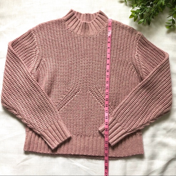NWT Splendid Pink / Mauve Knit Mock Turtleneck Sweater Size Large - Picture 6 of 9